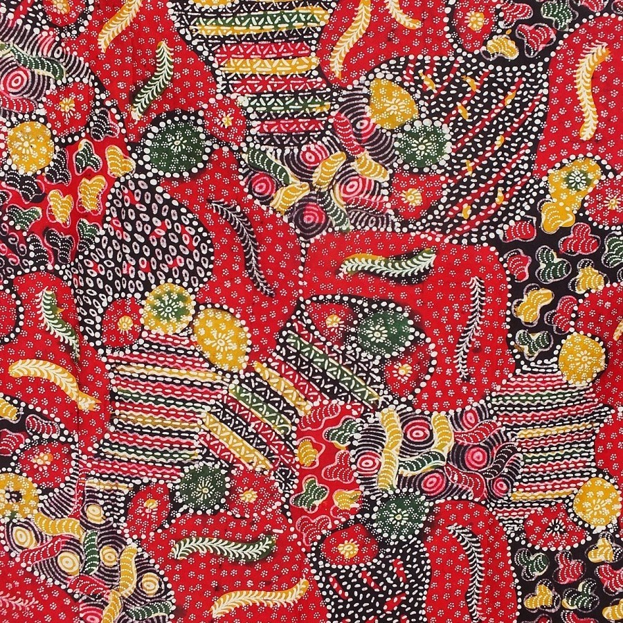 Batik Cap Santyu Motif Topo Bunga Ceria